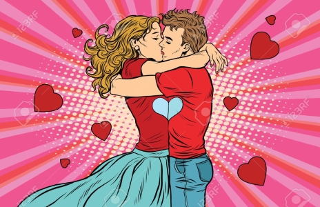 Love Couple Kiss, Boy And Girl In Valentines Day, Pop Art Retro Vector. A  Romantic Date. Young People Royalty Free SVG, Cliparts, Vectors, and Stock  Illustration. Image 70480072.